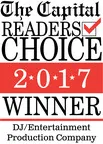 The Capital Readers Choice 2017 Winner" logo for DJ/Entertainment Production Company.