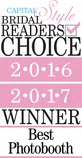 Capital Style Readers Choice 2016-2017 Winner for Best Photobooth, with a pink and black design.