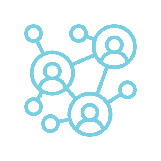 networking - TOMMY GATZ ENTERTAINMENT - TOMMY GATZ ENTERTAINMENT Icon of interconnected circles and lines representing a network of people.